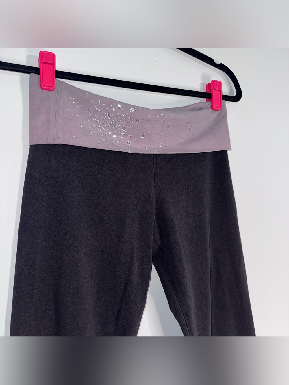 Victoria’s Secret VS Yoga Rhinestone Foldover Flare Yoga Pants Y2K